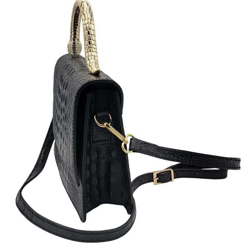 House of Harlow 1960 Leather Crossbody Bag with Snake Handle - Picture 2 of 16